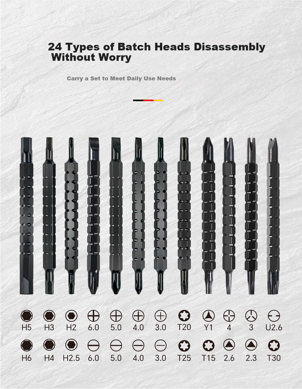 MASTERPROOF Multi-Functional Ratchet Screwdriver Set with Unique Bull Head, Plug-In Socket, And Triangular Head for Power Strips, Two-I 2