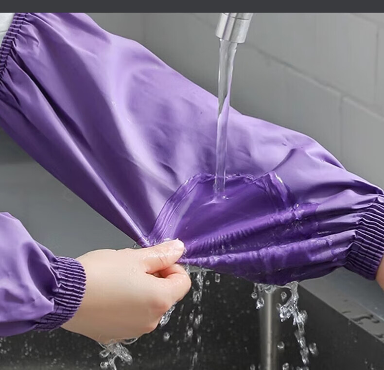 Junwen Oil-Resistant and Wear-Resistant Arm Sleeves Welding Protective Waterproof Leather Sleeves 36cm Navy Blue 1 Pair 2