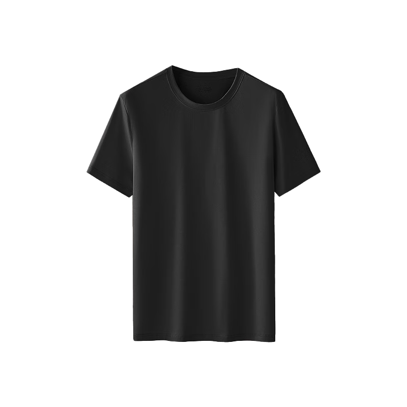 Mengyangwang Men's Short Sleeve T-Shirt Xinjiang Cotton Base Shirt 5A Antibacterial Crew Neck White Small T-Shirt Black XL