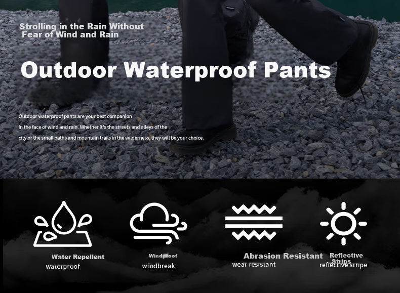 Qinfeimanyuyi Rain Pants, Waterproof And Rainproof, for Cycling, Food Delivery, Motorcycles, Electric Bikes, Spring Yafang Fabric, Two-Piece Design, XL Size, Fashionable Light Coffee Color, Lower Body Wear for Men And Wome 2