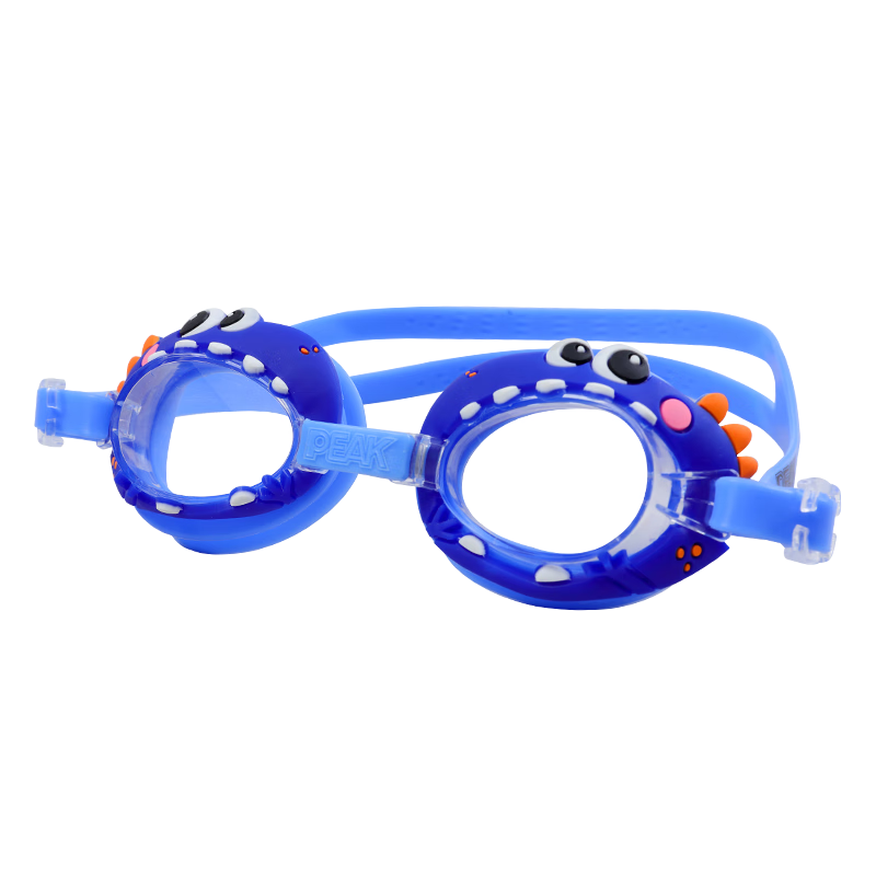 Peak Kids Swimming Goggles Transparent Lens Boys Girls Professional HD Anti-Fog Waterproof Comfortable Cartoon Blue