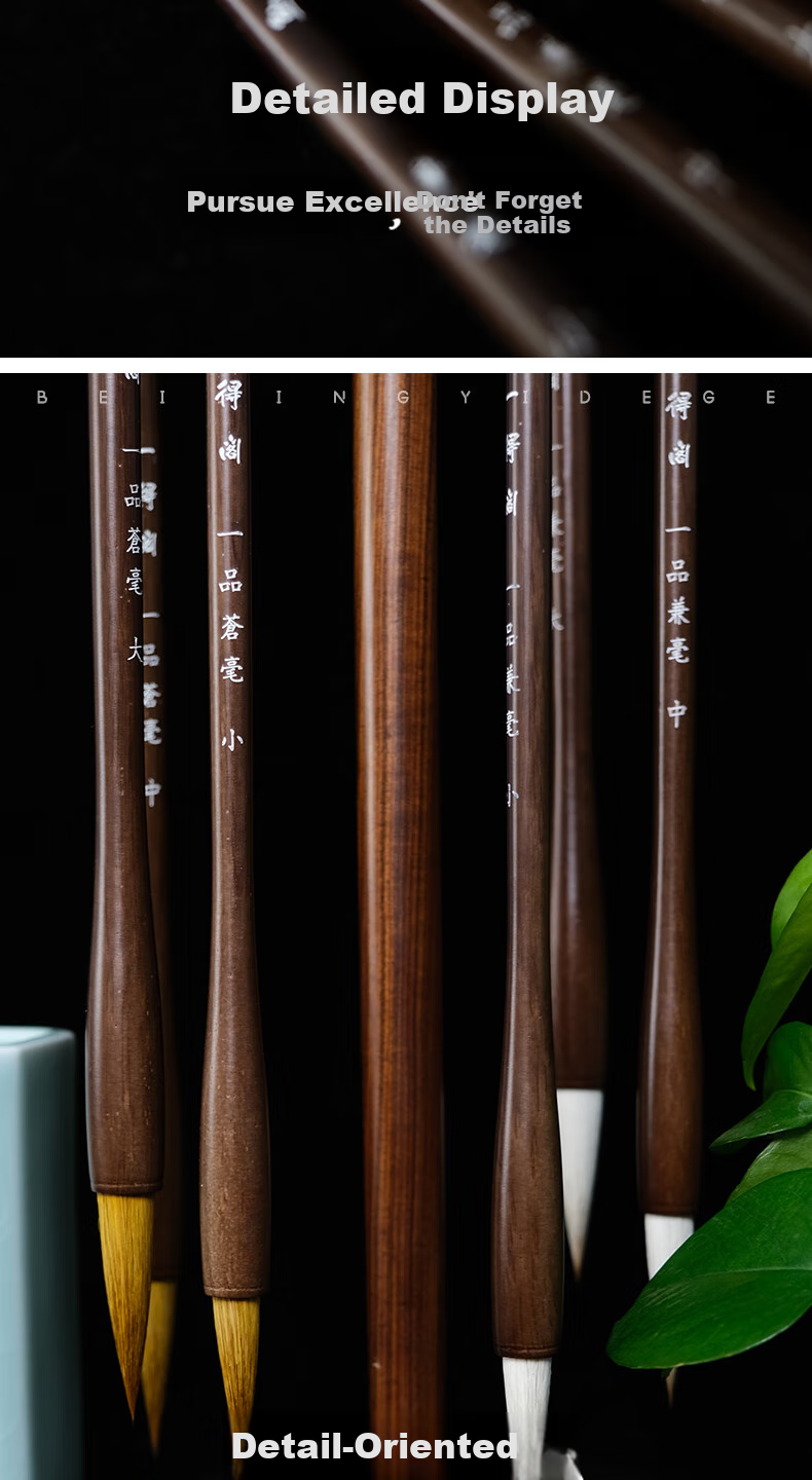 [Lowest Price Online] Yidege Mixed Hair Calligraphy Brush for Wolf And Sheep Hair, Medium to Large Regular Script, French Painting, Seal Script, Running Script, Specialized Calligraphy Brush, Four Treasures of The Study, Ink, Paper, Inkstone, One-Grade Mixed Hair Medium 9