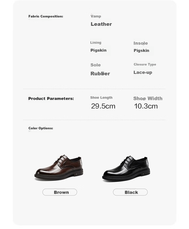 Yierkang Men's Business Formal Leather Shoes, British Style Dress Shoes for Commuting And Weddings, 96141W, Black, Size 43 3