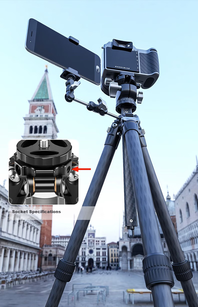 Leofoto Tripod, Hydrogen Series Professional Portable Carbon Fiber DSLR Camera Photography And Videography Tripod with Center Column, Compact Tripod LY-284C (Single Tripod) 14