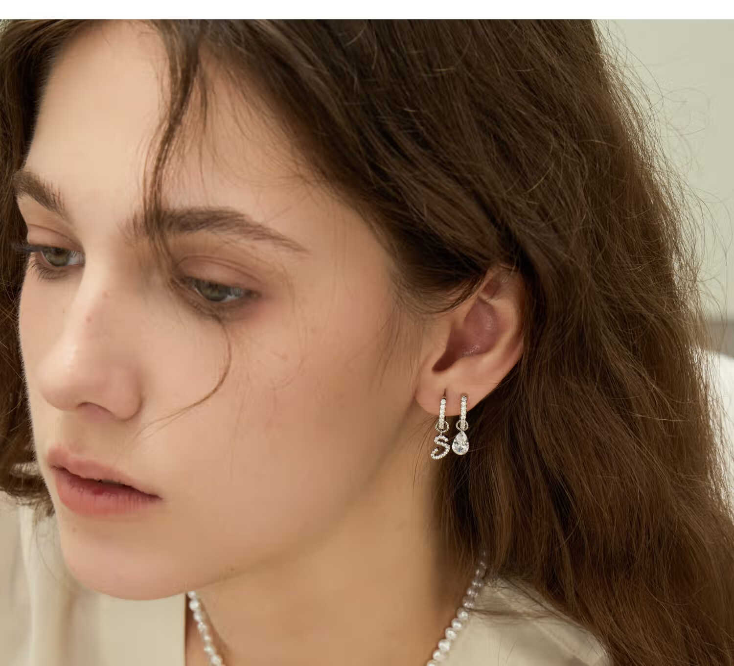 Arsis Silver Art Letter Stud Earrings for Women, Fashionable Versatile Birthday Gift for Girlfriend, Art Letter Stud Earrings (K) 14
