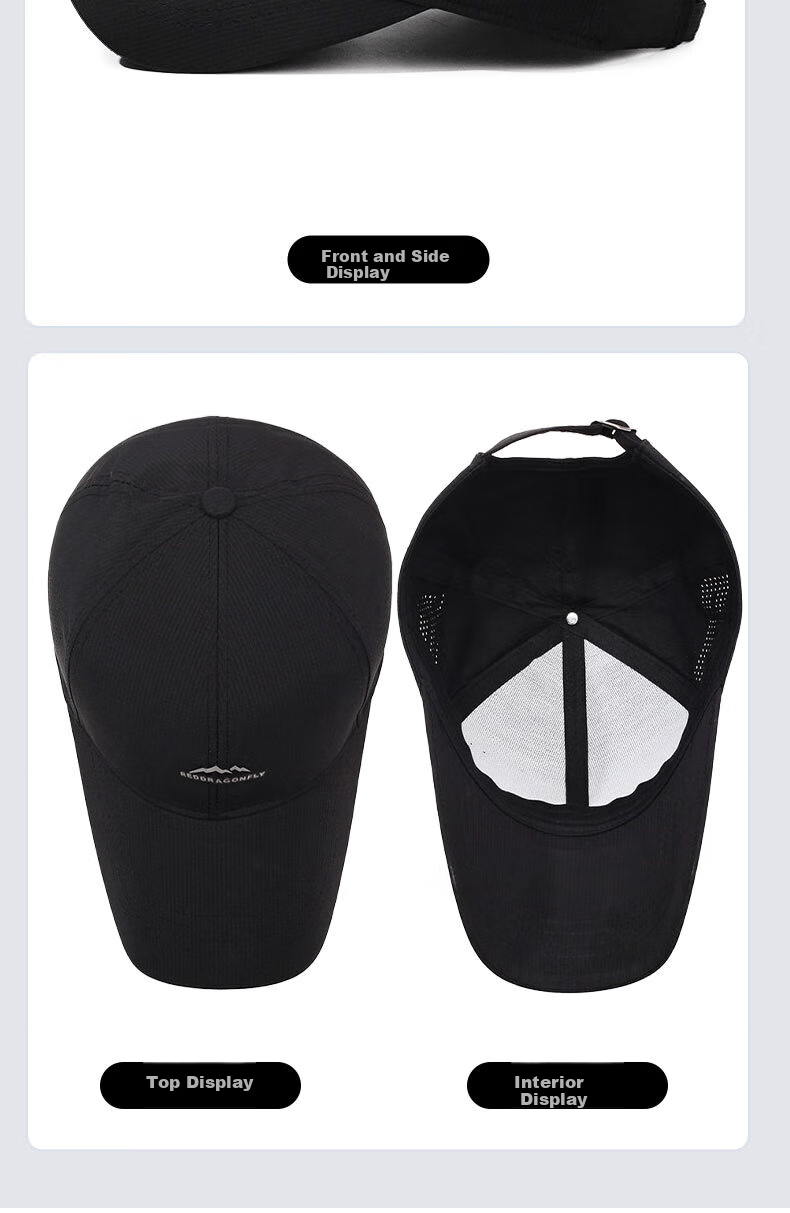 RED DRAGONFLY Baseball Cap for Men And Women, Spring And Summer Sun Protection, Quick-Drying Mesh Breathable Hat, Face-Slimming Visor Cap 28