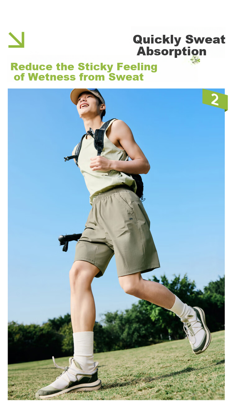Beneunder Men's Shorts, Sports Pants for Summer, Breathable Quick-Dry Five-Point Pants, Casual Pants HI908, Twilight Black, Size M 7
