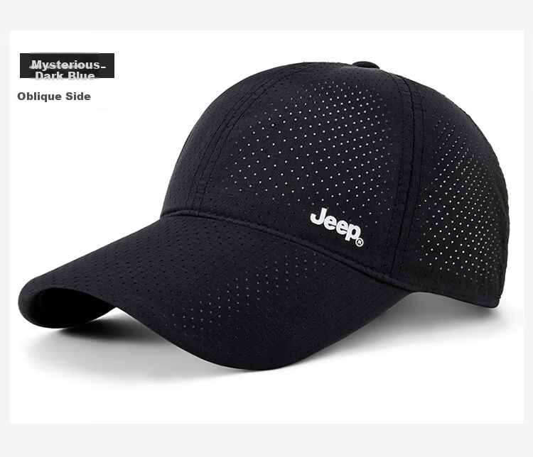 JEEP Men's Baseball Cap Summer Mesh Quick-Dry Sun Hat Unisex Visor Hiking Sun Hat Khaki 6