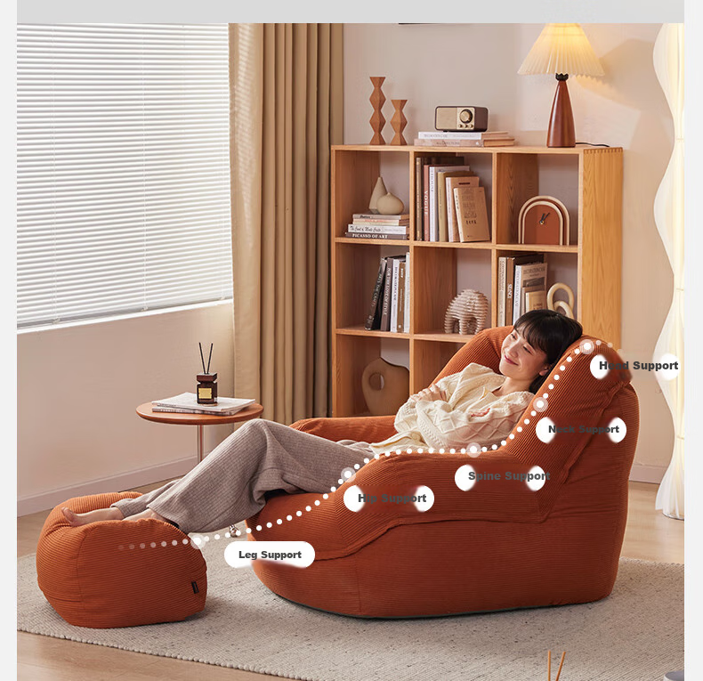 LUCKYSAC Lazy Bean Bag Sofa Chair for Living Room, Bedroom, Balcony, Single Person, Extra Large Olive Green Set 11