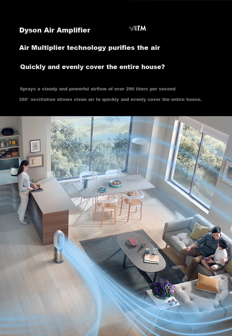DYSON HP12 Air Purifier with Warm Air Fan, Filters Viruses, Removes Formaldehyde, Mites, Dust, And Allergens, Eliminates PM2.5 And Odors, Pet-Friendly Certified, Platinum Color 8