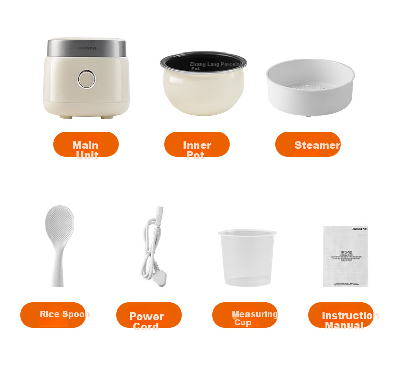 Joyoung 0 Fluorine Series Enamel Titanium Ceramic 3-Liter Honey Pot Rice Cooker, for 4-6 People, Home Use, 0 Teflon Electric Rice Cooker, Micro-Pressure 35-Minute Quick Cooking, Multifunctional, Subsidies 30NF02 23