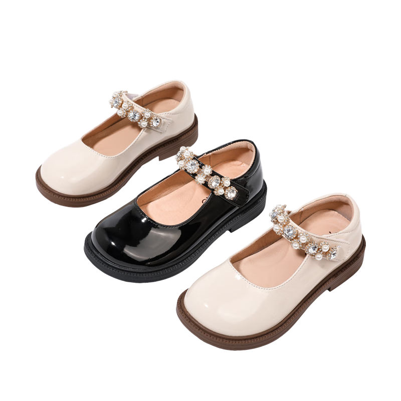 Aokang Girls' Soft Sole Leather Shoes 2025 Spring New Mary Jane Princess Shoes Stylish Girls' Shoes