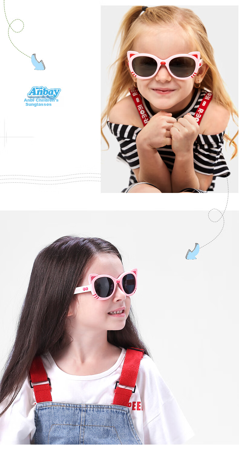 Anbay Children's Sunglasses, UV Protection, Girls' Sunglasses, Baby Sun Protection, Cute Girls' Sunglasses 3