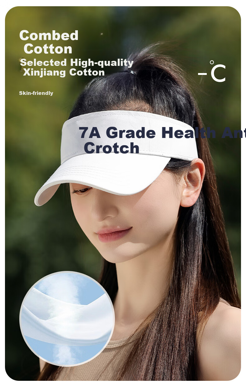 MOERCIAN Sun Visor Baseball Cap for Women, UV Protection Hat, Outdoor Sports Running Breathable Sweat-Absorbing Sunshade Cap 8