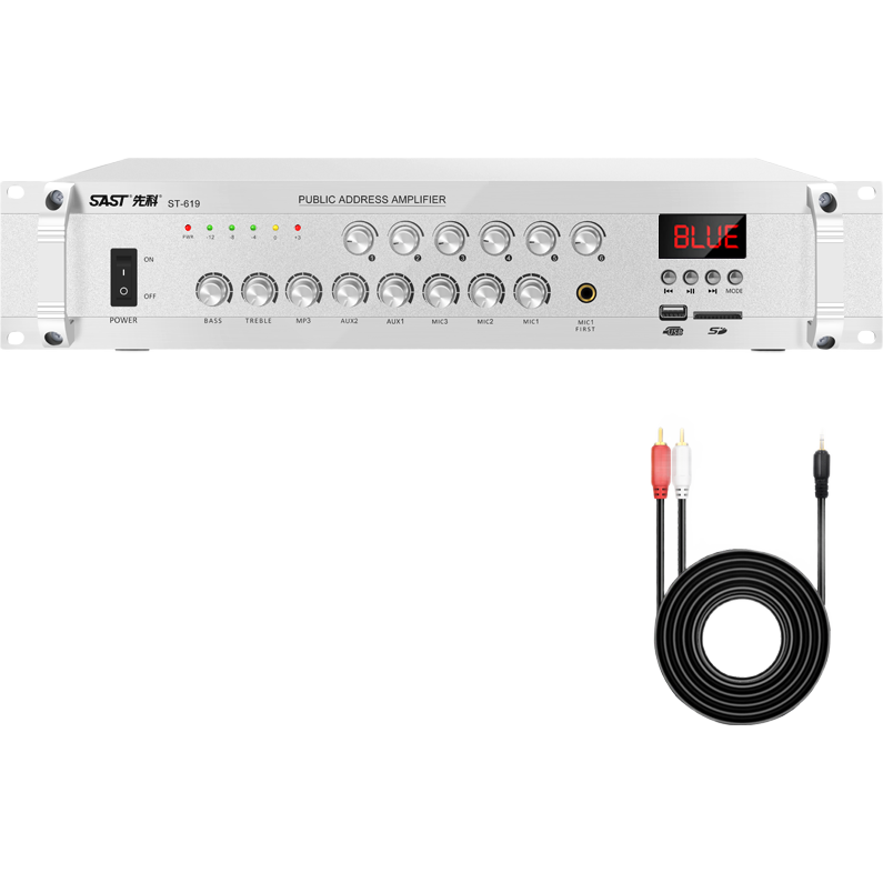SAST High Power Bluetooth Constant Voltage Amplifier 1800W Public Broadcasting Amplifier Ceiling Speaker Wall-mounted Sound Column Pendant Speaker Home Theater System ST-619