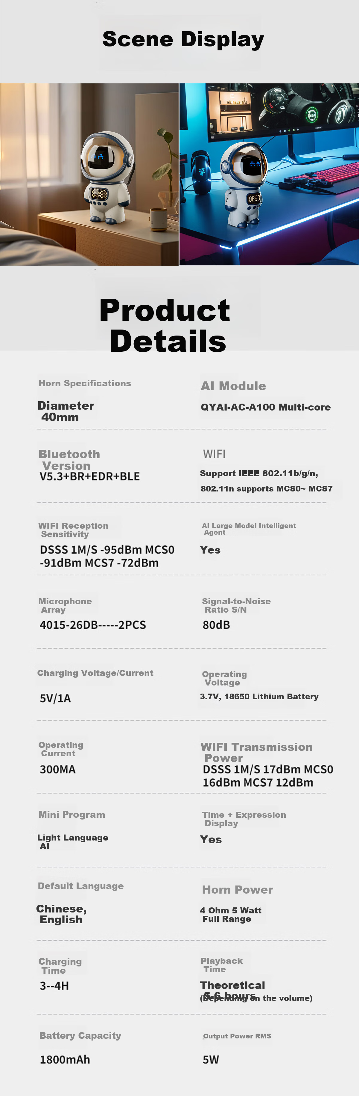 Beianxing AI Large Language Model Smart Alarm Clock, Bean Bag Robot DeepSeek Early Education Machine, Astronaut Multi-Functional Voice Dialogue, 2025 Model, Boys' Powerful Awakening, Back-To Seaso 6