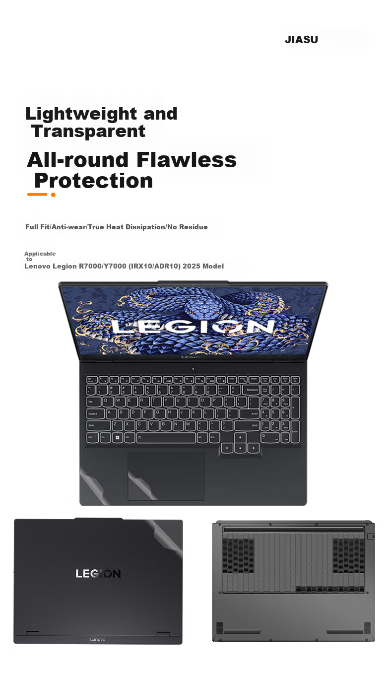 Jiasu Lenovo Legion R7000/Y7000 2025 Case Film (IRX10 ADR10), 15.3-Inch Laptop Full Body Protective Film, Frosted Transparent Sticker 1