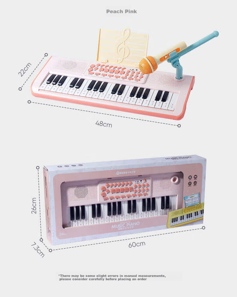 Leleyu 37-Key Electronic Keyboard, Children's Toy Instrument, Beginner Early Education with Microphone, Small Piano, Birthday Gift for Boys And Girls 20