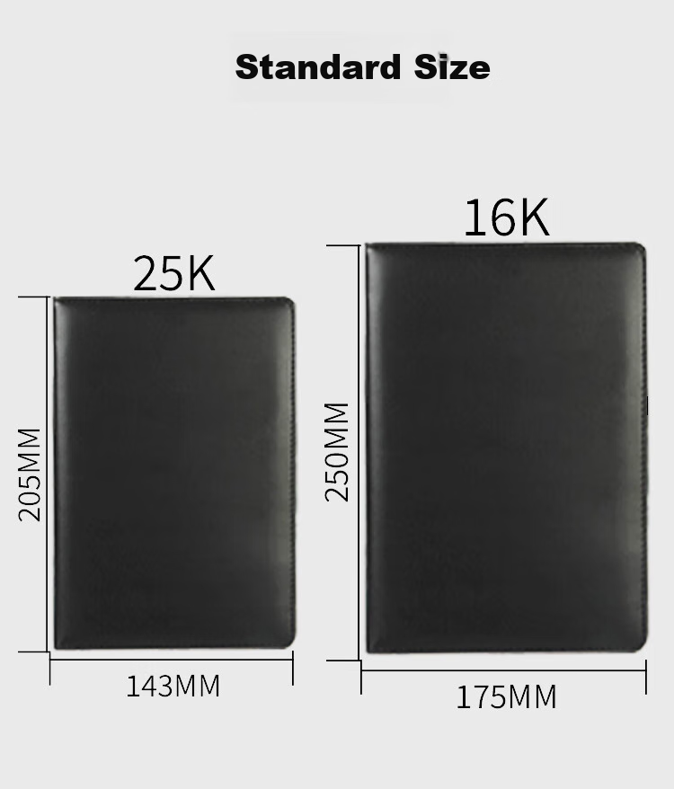 TANGO 16K Classic Business Leather Notebook, Simple Black, 120 Sheets, Soft Leather Cover, for Office Diary, Meeting Notes, Lesson Plan, Customizable, P0074 2