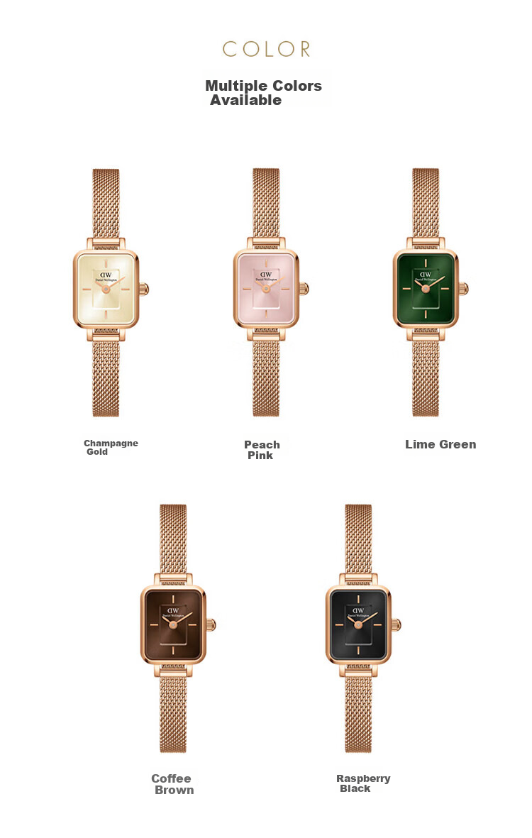DanielWellington DW Ladies Watch, Vintage Small Sugar Cube Quartz Steel Strap Quartz Wristwatch, Birthday Gift for Girlfriend, DW726 17