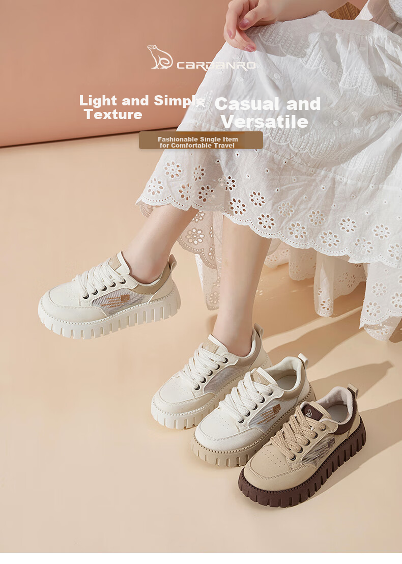 CARDANRO Women's Casual Shoes, 2025 New Thick-Soled Mesh Sneakers, Spring And Summer Women's Shoes, Small Size Breathable Comfortable Versatile Sports Shoes 2