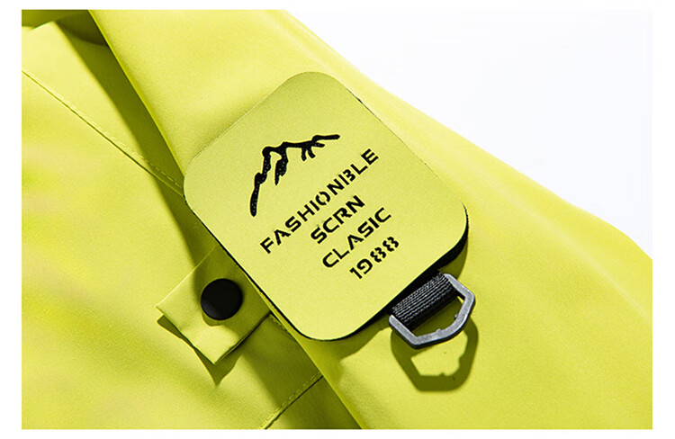 JEEP SPIRIT Men's Spring And Autumn Jacket, Casual Waterproof Sports Hiking Coat for Couples, Fluorescent Green, Size L 14