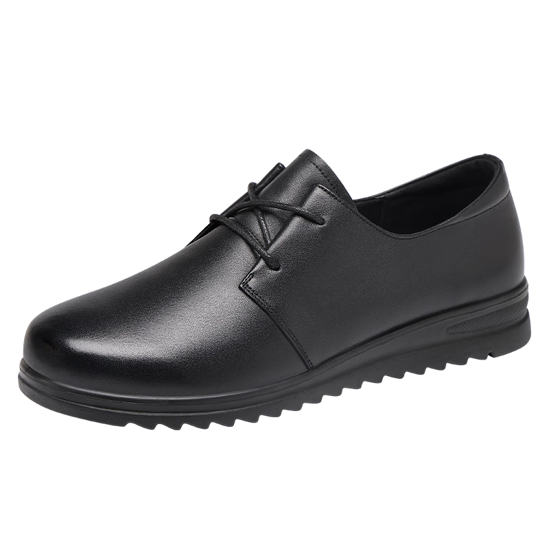Red Dragonfly Women's Comfortable Soft Sole Leather Shoes for Middle-aged and Elderly, Black, Size 37, Model WTB353331
