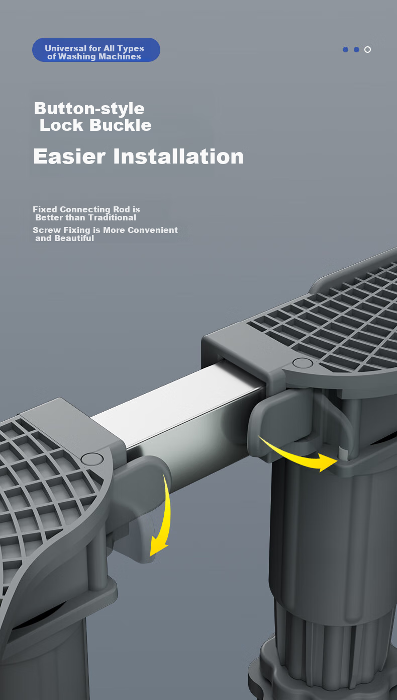 Zhaizhiduo Universal Fully Automatic Washing Machine Anti-Vibration Heightening Base, Shock-Absorbing Non-Slip Movable Washing Machine Accessory Base, Heightened 4-Legged Base 10