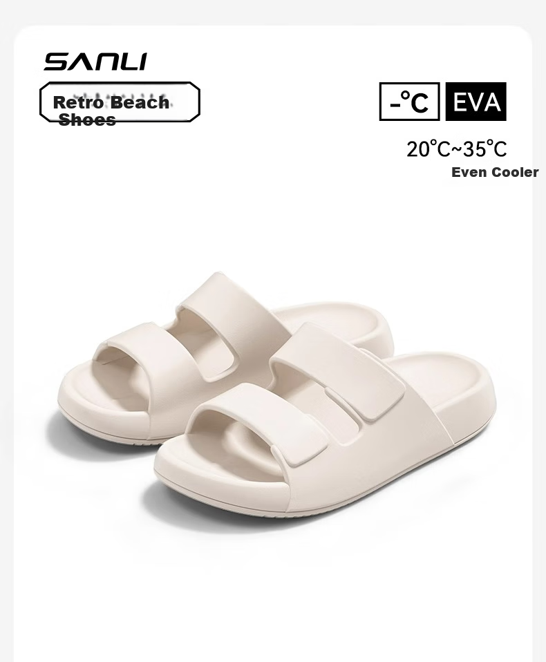 Sanli Beach Sandals Slippers for Women, Simple And Wearable Outside, EVA Non-Slip, Rose Red, Size 36-37 1