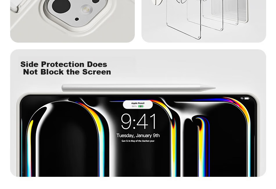 Zoyu Compatible with 2025 A16 Chip, IPad11 Protective Case, Y-Fold Double-Sided Magnetic Rotating Detachable, 11-Inch Apple Tablet Cover, Smog Gray 10