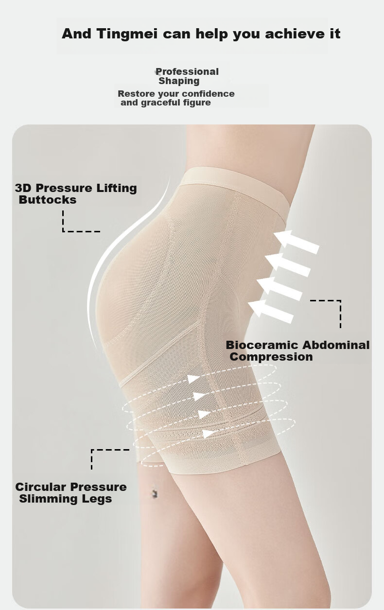 GRACEWELL High-Waisted Tummy Control Shapewear Underwear for Women, Anti-Exposure Seamless Strong Belly Slimming Postpartum Waist Trainer Butt-Lifting Safety Shorts 3