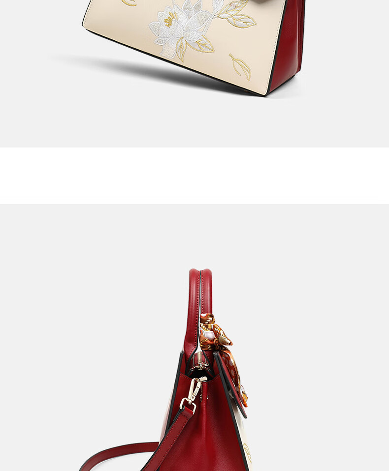 C.BANNER Leather Handbag for Women Embroidered Large Capacity Tote Shoulder Crossbody Bag Birthday Gift for Girlfriend Wife Premium Feel 16