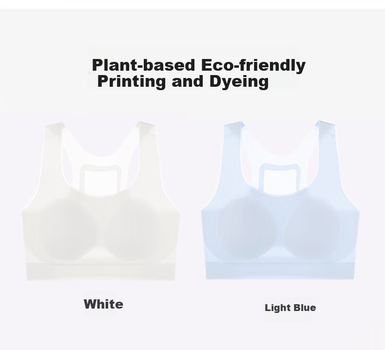 Modaier 2-Piece Set of Girls' Underwear, Student Sports Bra, Anti-Shock Bra for Middle And High School Students in Puberty, Small Vest White + Blue 15