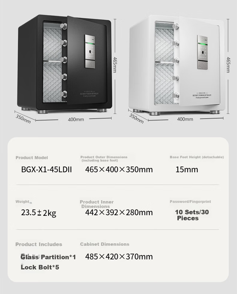 AIPU Safe 2025 New Model Home Fingerprint Password Safe Small Smart Office Financial Storage Box All-Steel Anti-Theft Portable Jingshangao 40CM Black Random Delivery 14