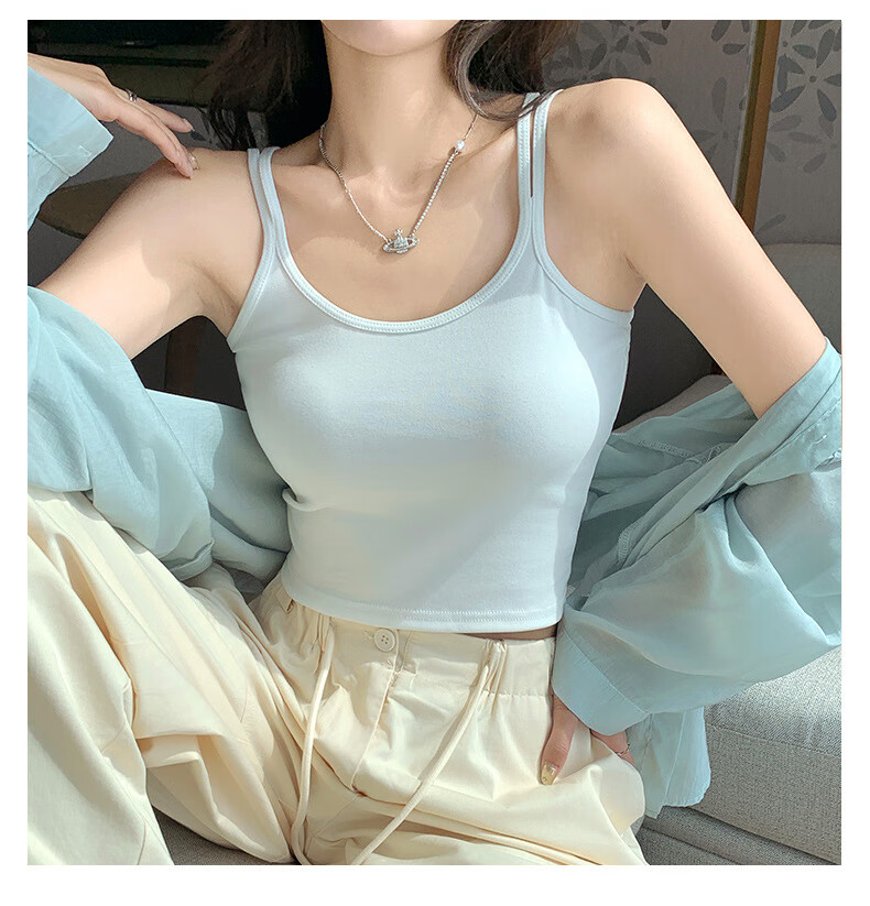 Langsha White Camisole Vest Women 2026 New Versatile Backless Slim Sleeveless Top 14