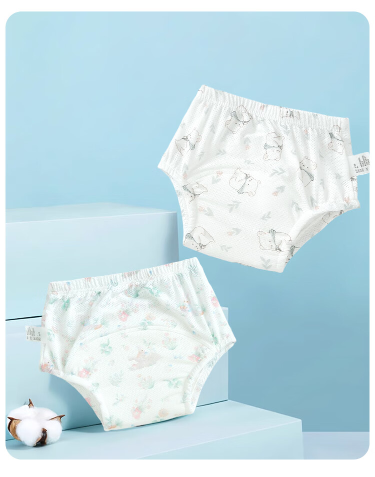 9i9 Baby Washable Diaper Pants Summer Toilet Training Mesh Breathable Infant Learning Pants Leakproof Underwear 2-Pack L 12