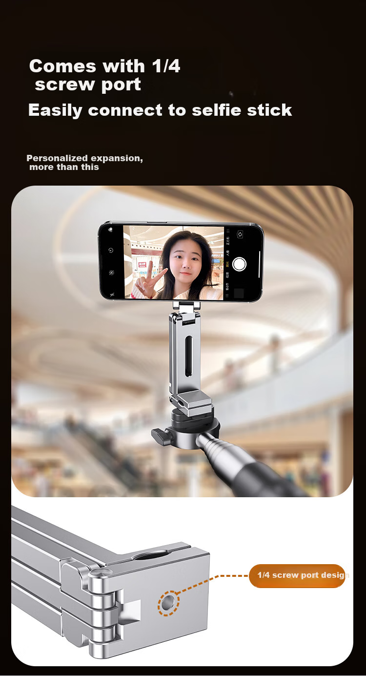 THE TREE Magnetic Phone Stand, Magsafe Foldable Rotating Aluminum Clamp, Desktop Overhead Shooting Tripod, Airplane High-Speed Rail Selfie Stick, Multifunctional Lazy Device, Travel Portable Accessory 7