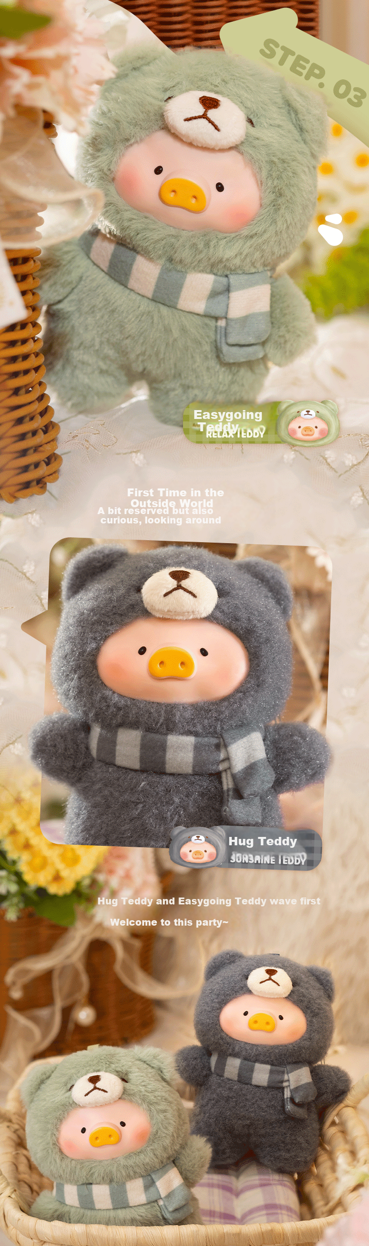 52TOYS Canned Pig LuLu, Happy Time Enamel Face Plush Pendant, Blind Box Dolls, Full Box of 6, National Day Gift 3