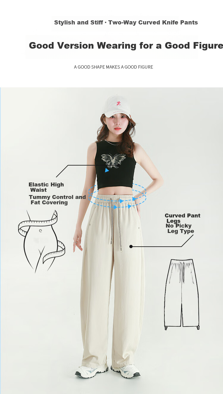 Free Style Ice Silk Wide-Leg Pants for Women Summer Thin High Waist Slim Loose Draped Straight-Leg Casual Trousers 2026 New Arrival 4