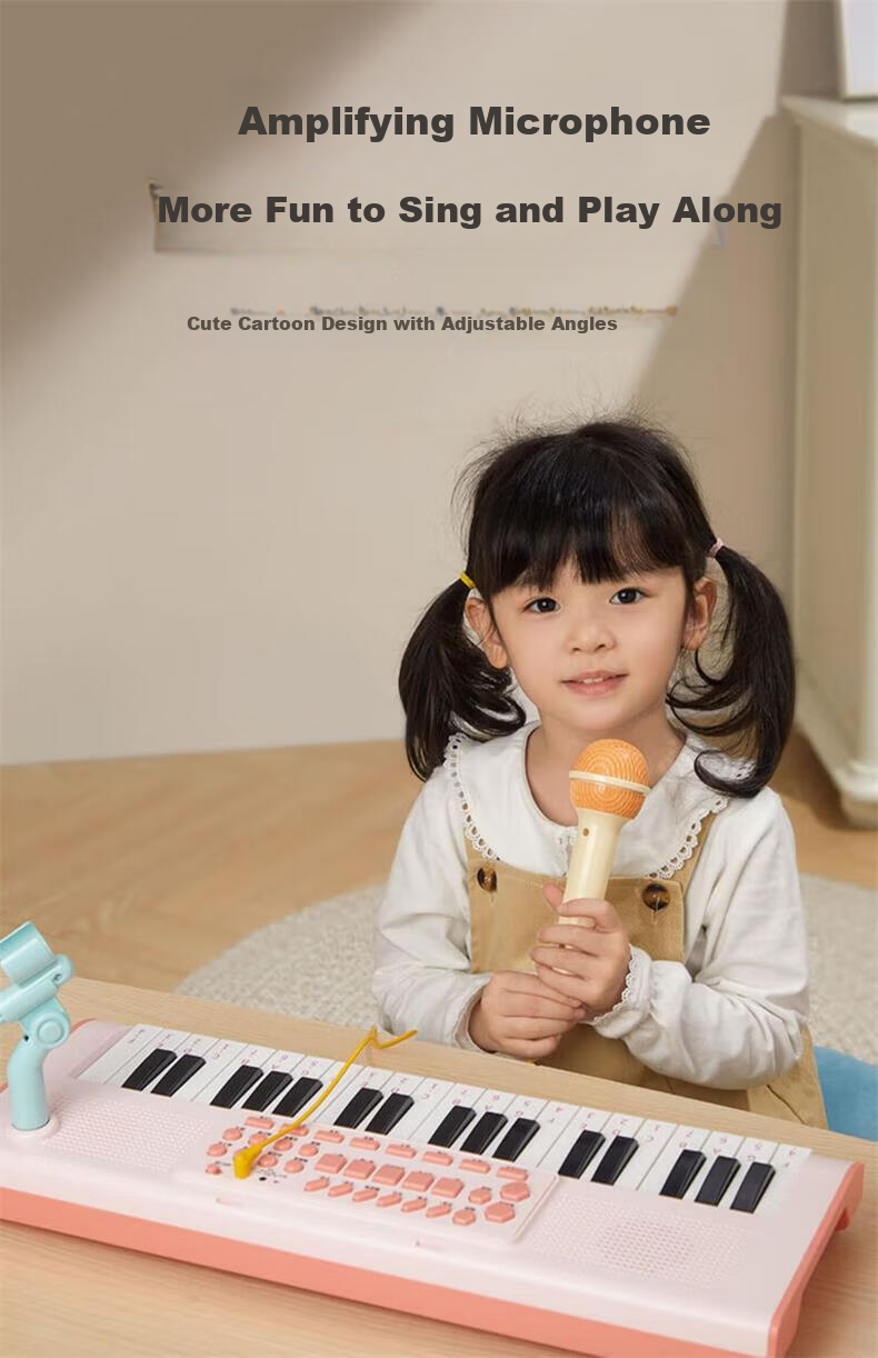 Leleyu 37-Key Electronic Keyboard, Children's Toy Instrument, Beginner Early Education with Microphone, Small Piano, Birthday Gift for Boys And Girls 10