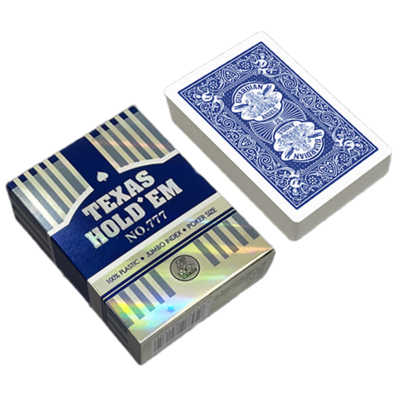 Benniu Genuine 777 Double-Sided Matte Texas Hold'em Playing Cards PVC Waterproof Plastic Anti-Counterfeit High-Quality Blue Border