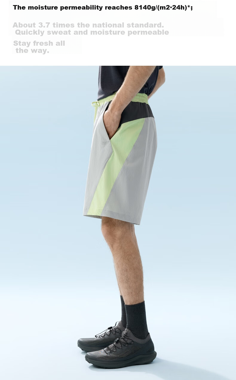 Bananain [Wang Yibo's Choice] Liangpi 501 Cool Men's Water-Repellent Patchwork Shorts, Quick-Drying Outdoor Sports Summer New 13