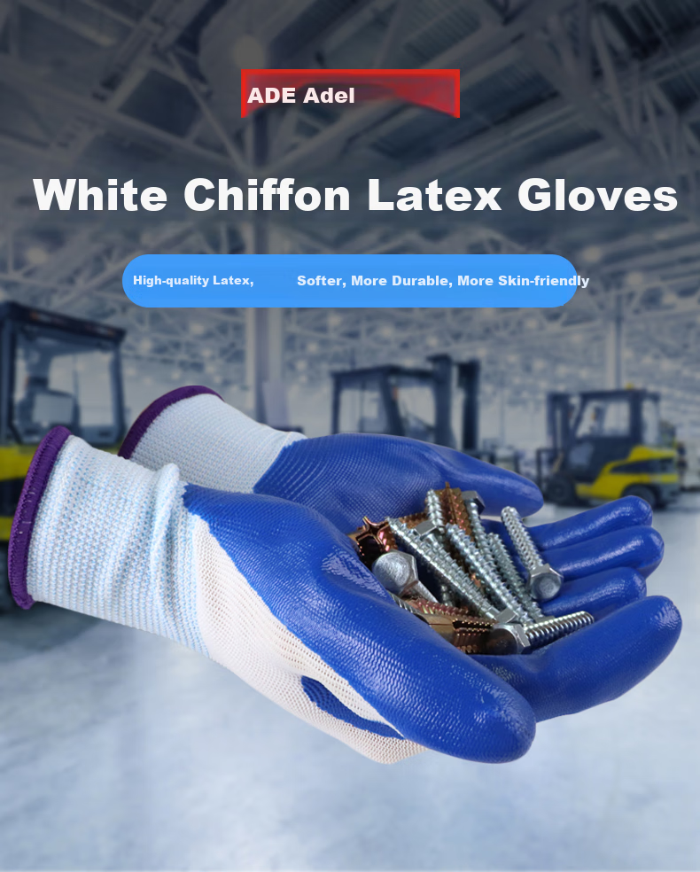 Aidier Work Gloves, Blue And White Nitrile Coated Rubber Gloves, Comfortable Breathable Palm Coating, Labor Protection Work Gloves 10 Pairs CW758755 1