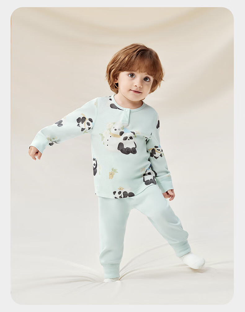 Babycare Camellia Children's Homewear Modal Baby Pajamas Autumn Underwear Set Hugging Panda 80 23