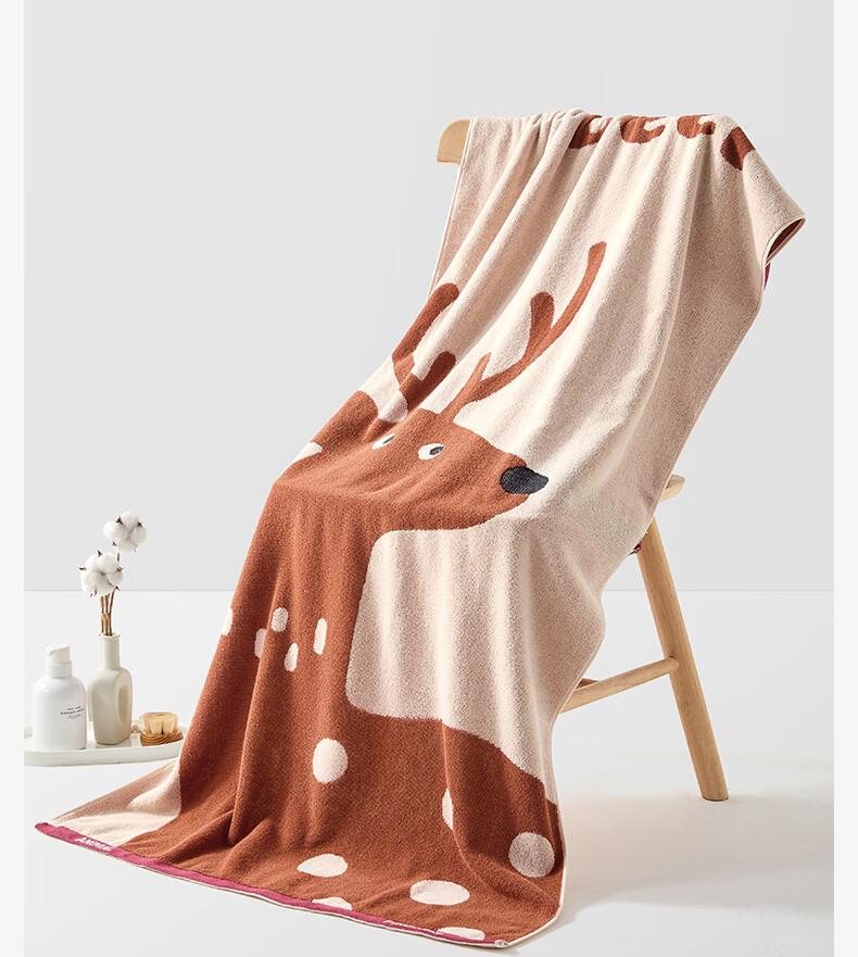 Grace Class A Bath Towel Xinjiang Cotton Pure Cotton Men's Large Thick Super Absorbent Bath Towel Brown 385g 8