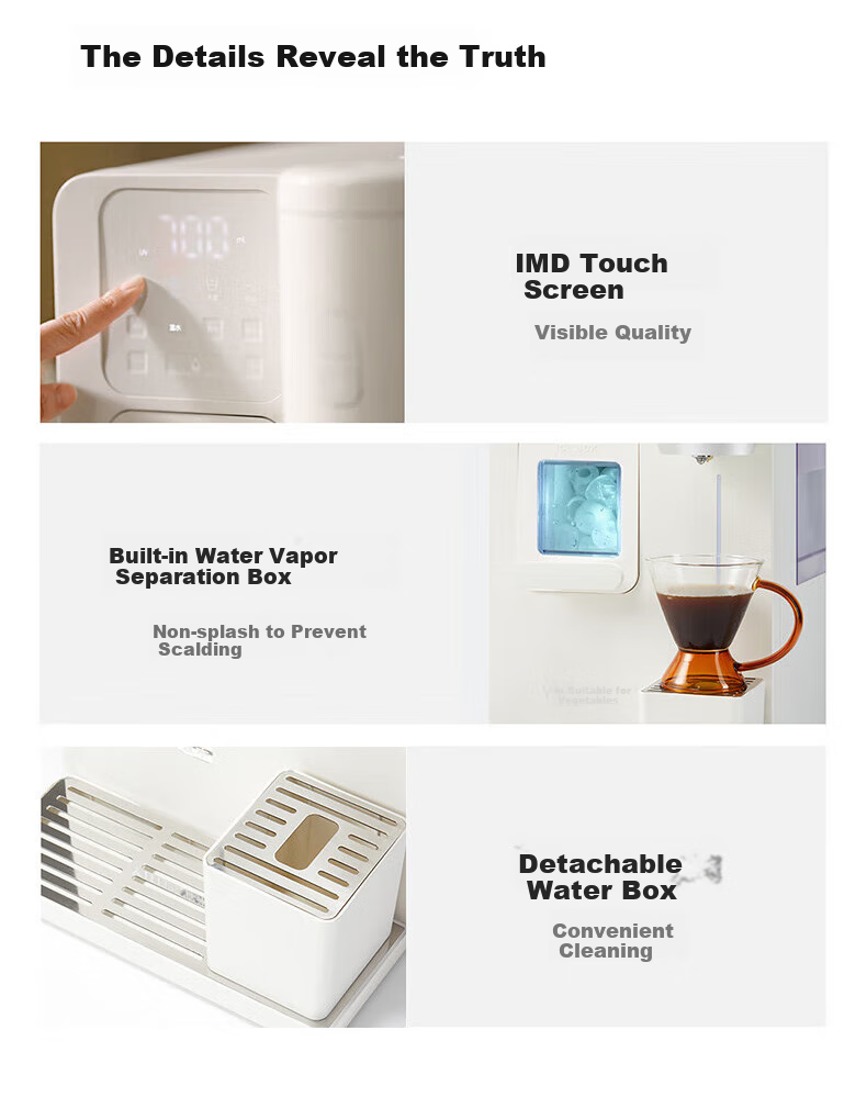 YIMI Four-In Coffee Maker with Ice, Hot Water Dispenser, Countertop Home Use Direct Drinking Ice-Cold All-In Machine for Americano Coffee, Smart Reservatio 16