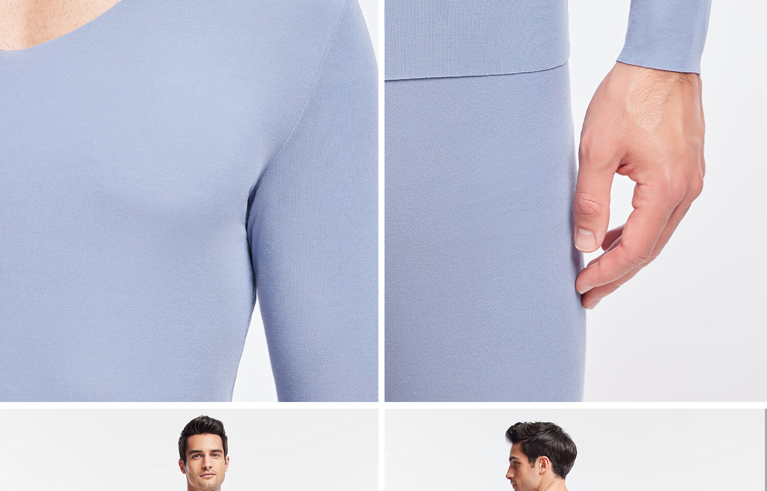 AIMER MEN Men's Thermal Base Layer Set Modal Seamless NS74J471 Dark Blue 185 27
