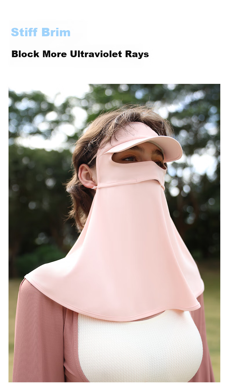 OhSunny Full Face Sun Protection Mask, Outdoor Breathable Sunshade with Brim, Cool-Feeling UV-Resistant Face Cover 3