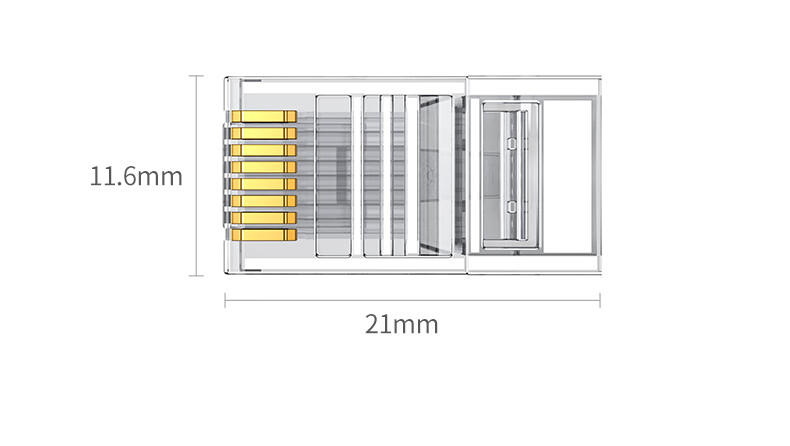 UGREEN CAT6 Shielded RJ45 Connectors, Gigabit Ethernet Network Plugs, 50U Gold-Plated Professional-Grade RJ45 Computer Network Cable Connectors, Two-Piece CAT6 Connectors, 10 Pieces, 20842 36