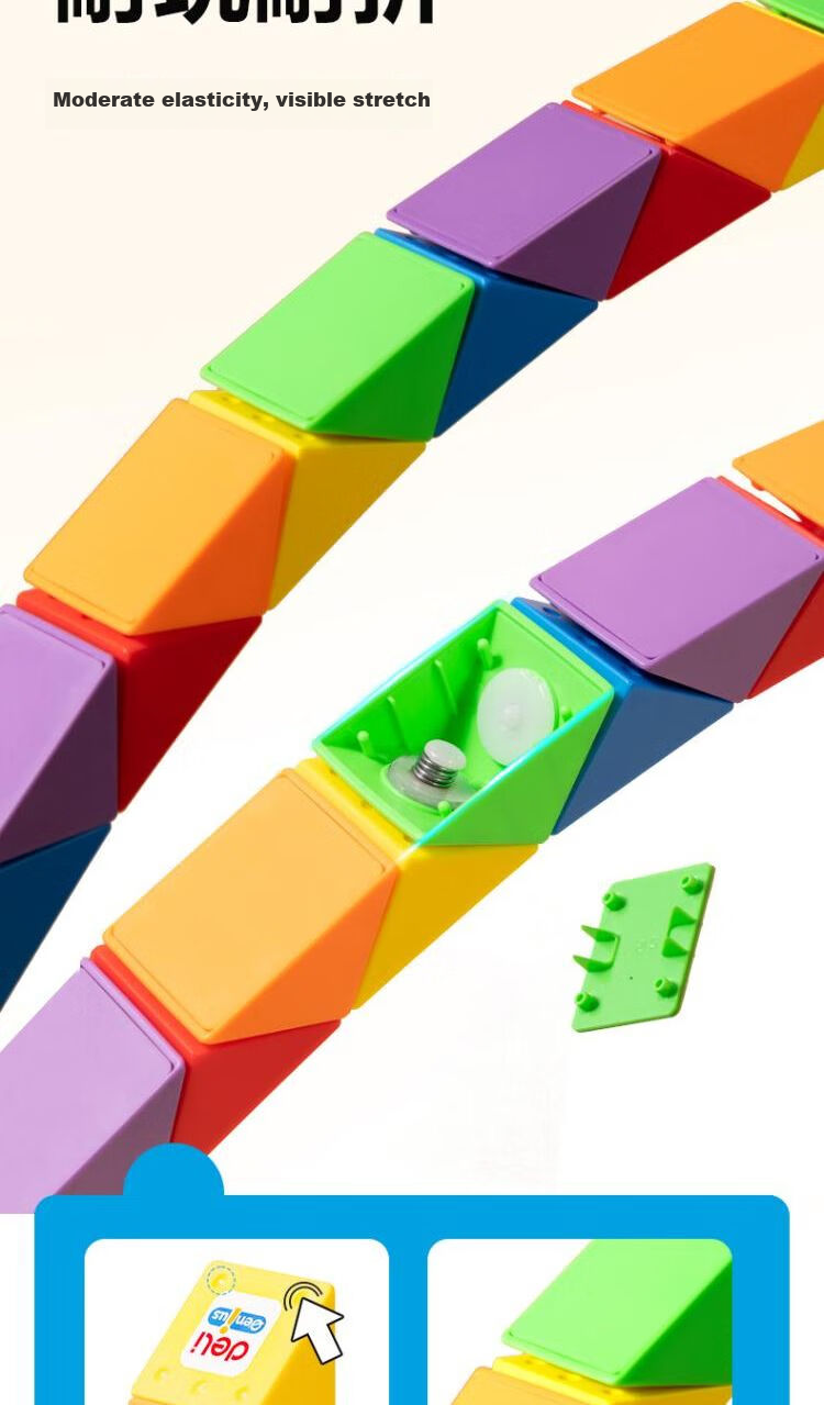 Deli Rainbow Magic Ruler with 72 Segments, Versatile Elastic Flexible Bending Toy, Birthday Gift YP146-72 1